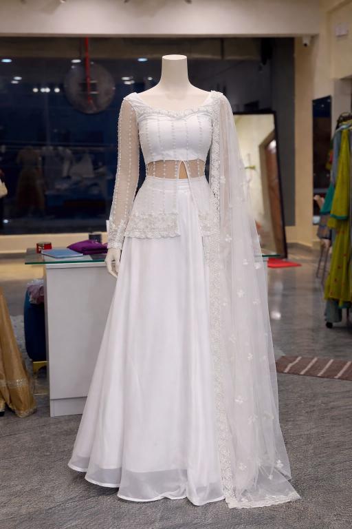 HB 251 Rangoli silk White Bridal lehenga wholesalers in Delhi - wholesale export